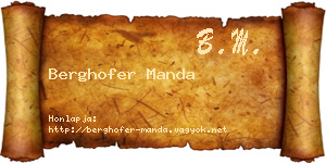 Berghofer Manda névjegykártya